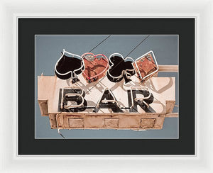 Vintage Bar Sign - Framed Print