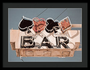 Vintage Bar Sign - Framed Print