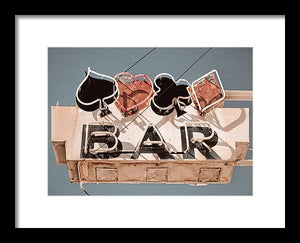 Vintage Bar Sign - Framed Print