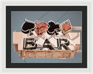 Vintage Bar Sign - Framed Print