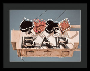 Vintage Bar Sign - Framed Print