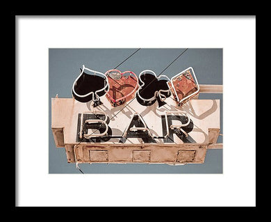 Vintage Bar Sign - Framed Print