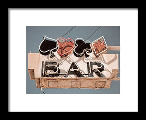 Vintage Bar Sign - Framed Print