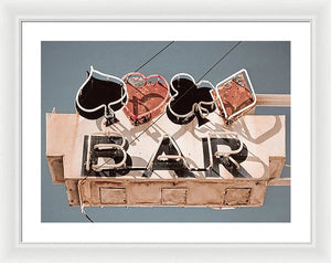 Vintage Bar Sign - Framed Print