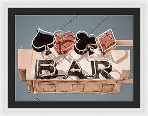 Vintage Bar Sign - Framed Print