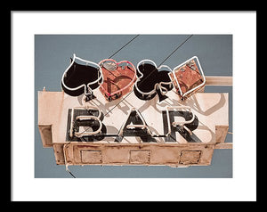 Vintage Bar Sign - Framed Print