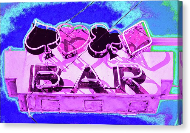 Vintage Bar Sign - Magenta - Canvas Print