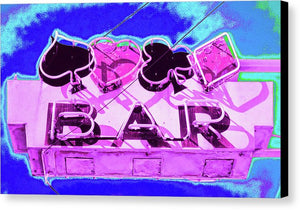 Vintage Bar Sign - Magenta - Canvas Print