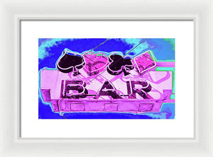 Vintage Bar Sign - Magenta - Framed Print