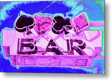 Vintage Bar Sign - Magenta - Metal Print