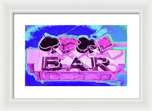 Vintage Bar Sign - Magenta - Framed Print