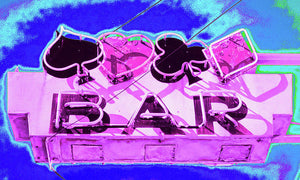 Vintage Bar Sign - Magenta - Art Print