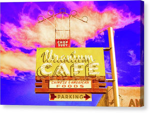 Vintage Cafe Sign - Bright - Canvas Print