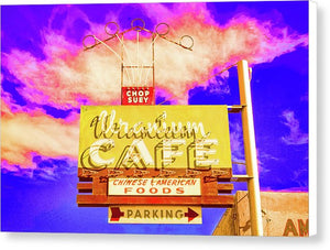 Vintage Cafe Sign - Bright - Canvas Print