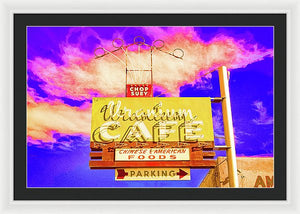 Vintage Cafe Sign - Bright - Framed Print