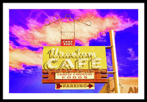 Vintage Cafe Sign - Bright - Framed Print