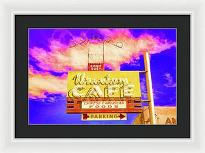 Vintage Cafe Sign - Bright - Framed Print