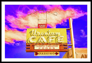 Vintage Cafe Sign - Bright - Framed Print