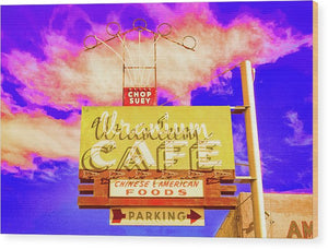 Vintage Cafe Sign - Bright - Wood Print