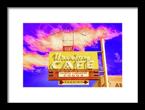 Vintage Cafe Sign - Bright - Framed Print