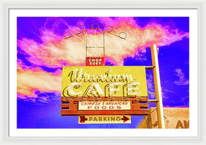 Vintage Cafe Sign - Bright - Framed Print