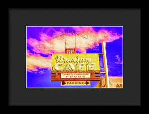 Vintage Cafe Sign - Bright - Framed Print