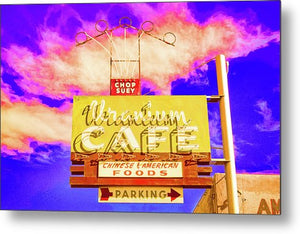 Vintage Cafe Sign - Bright - Metal Print