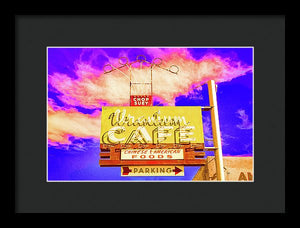 Vintage Cafe Sign - Bright - Framed Print