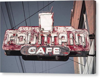 Vintage Cafe Sign - Canvas Print