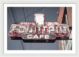 Vintage Cafe Sign - Framed Print