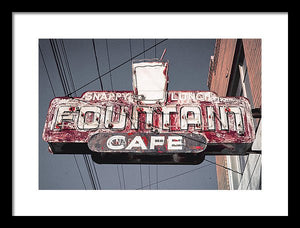 Vintage Cafe Sign - Framed Print