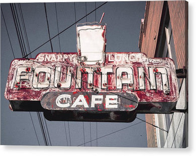 Vintage Cafe Sign - Acrylic Print