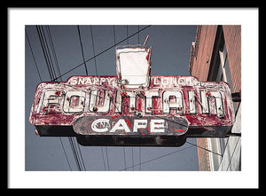 Vintage Cafe Sign - Framed Print