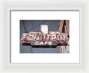 Vintage Cafe Sign - Framed Print