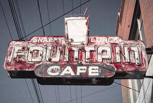 Vintage Cafe Sign - Art Print