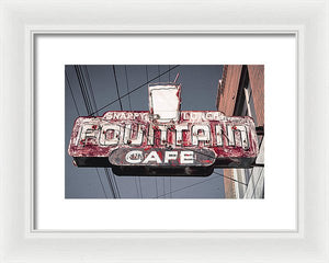 Vintage Cafe Sign - Framed Print