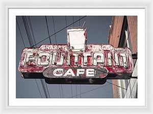 Vintage Cafe Sign - Framed Print