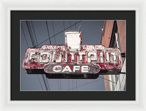 Vintage Cafe Sign - Framed Print