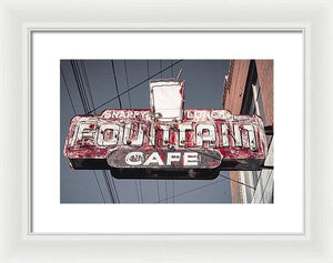 Vintage Cafe Sign - Framed Print