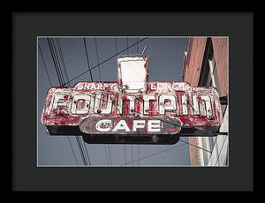 Vintage Cafe Sign - Framed Print