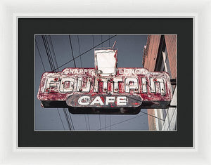 Vintage Cafe Sign - Framed Print