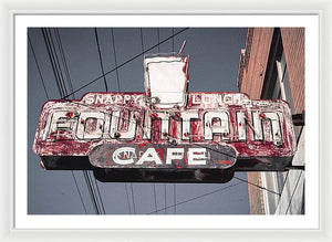 Vintage Cafe Sign - Framed Print