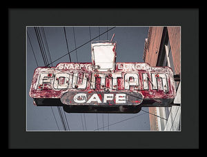 Vintage Cafe Sign - Framed Print