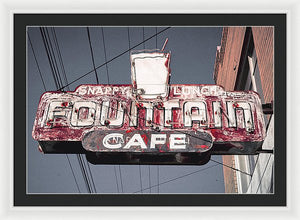 Vintage Cafe Sign - Framed Print