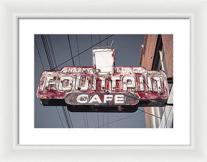 Vintage Cafe Sign - Framed Print