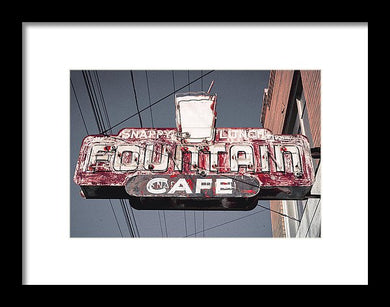 Vintage Cafe Sign - Framed Print