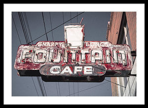 Vintage Cafe Sign - Framed Print