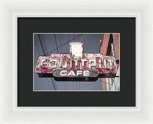 Vintage Cafe Sign - Framed Print