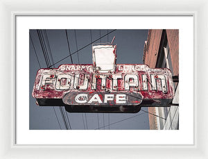 Vintage Cafe Sign - Framed Print