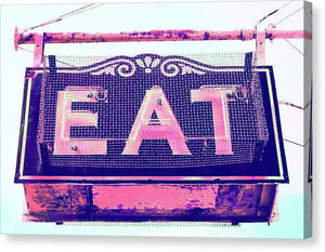 Vintage Diner Sign - Pink - Canvas Print